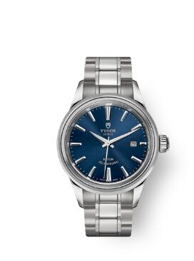 Buy Tudor Style Watch Review Replica 28 mm steel case Blue dial m12100-0009