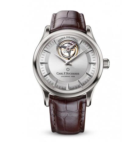 Replica Carl F. Bucherer 00.10802.02.13.01 Heritage Tourbillon Double Peripheral White Gold Silver Watch