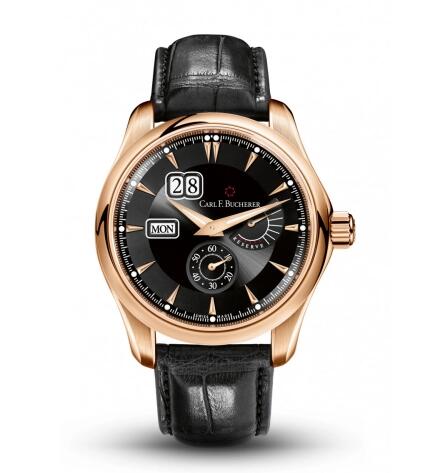 Carl F. Bucherer Manero PowerReserve Rose Gold Black Replica Watch 00.10912.03.33.01