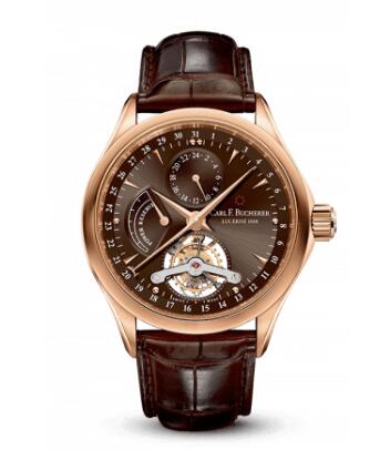 Carl F. Bucherer Manero Tourbillon Rose Gold Brown Replica Watch 00.10918.03.93.01