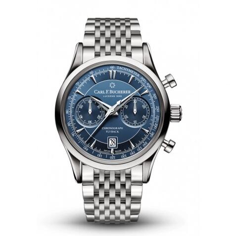 Carl F. Bucherer Manero Flyback Stainless Steel Blue Bracelet Replica Watch 00.10919.08.53.21