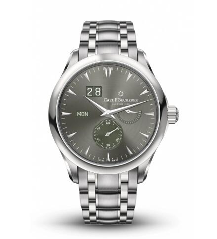 Replica Carl F. Bucherer 00.10926.08.93.21 Manero Peripheral BigDate Stainless Steel Grey Bracelet Watch