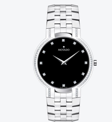 Movado Faceto Stainless Steel Bracelet Watch With Diamonds 0606237 Replica Watches