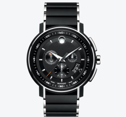 Movado Strato Black PVD-finished Stainless Steel Chronograph Watch Replica