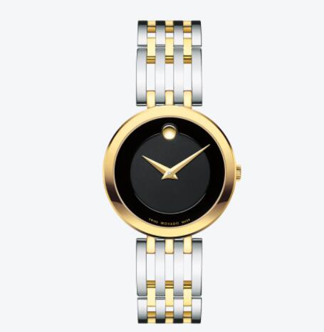 Movado Esperanza Women Two Toned Watch with Black Dial Replica 0607053