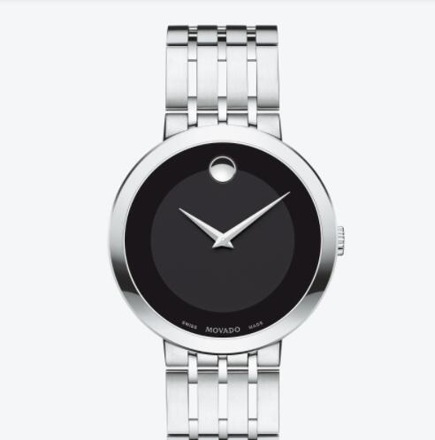 Movado Esperanza Men Stainless Steel Watch with Black Dial Replica 0607057