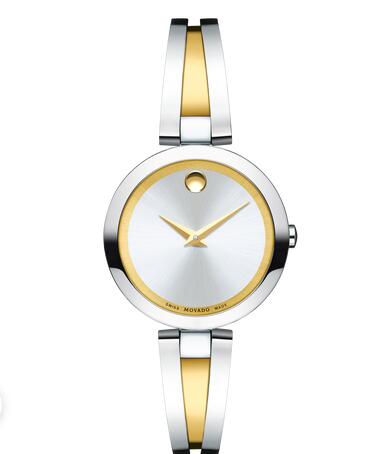 MOVADO Aleena Women stainless steel and yellow gold PVD-finished Stainless Steel Bangle Watch Replica Watch 0607150