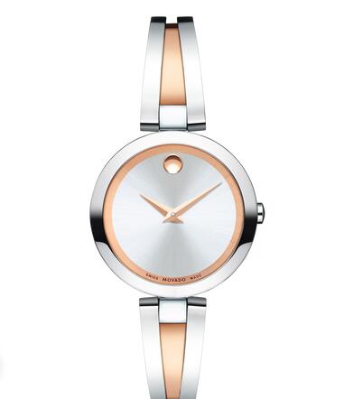 MOVADO Aleena stainless steel and rose gold PVD-finished Stainless Steel Bangle Watch Replica Watch 0607151