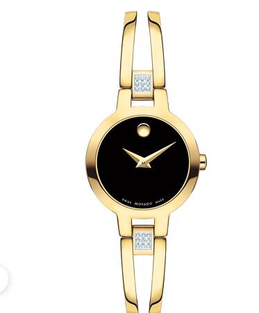 MOVADO Amorosa Women yellow gold PVD-finished Stainless Steel Bangle Watch Replica Watch 0607155