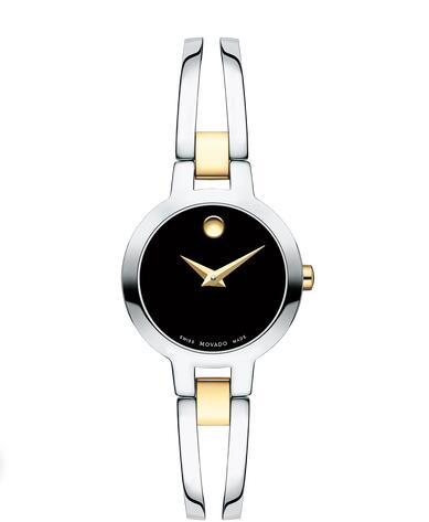 MOVADO Amorosa Stainless Steel and yellow gold PVD Bangle Watch Replica Watch 0607184