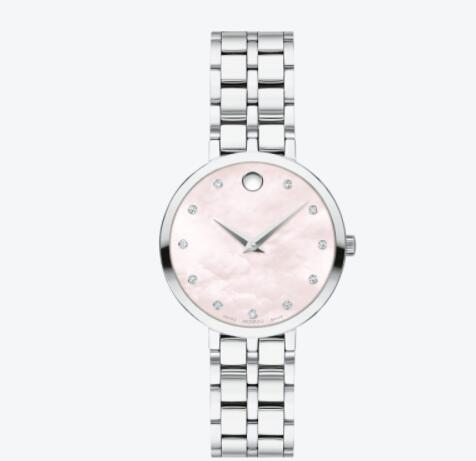 Movado Women Kora watch with pink mother of pearl dial on a stainless steel bracelet Replica 0607322