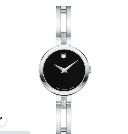 MOVADO Esperanza stainless steel case and bangle with black dial Replica Watch 0607471