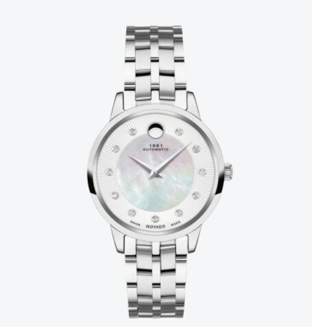 Replica Movado 1881 Automatic Stainless Steel Watch With Mother-of-Pearl Dial 0607486