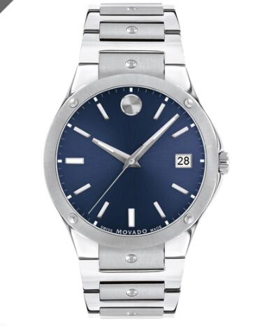 Movado SE Stainless Steel Watch With Blue Dial Replica Watch 0607513