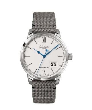 Glashütte Original Senator Excellence Panorama Date Stainless Steel Silver Alligator Synthetic Replica Watch 1-36-03-01-02-36