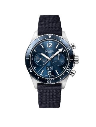 Replica Glashütte Original SeaQ Chronograph Stainless Steel Blue Textile Folding Watch 1-37-23-02-81-36