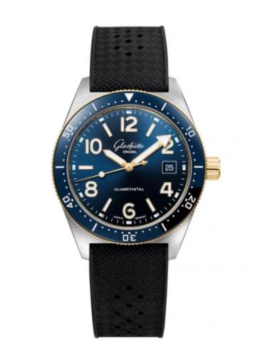 Glashütte Original SeaQ Date Stainless Steel Blue Rubber Folding Replica Watch 1-39-11-10-90-33