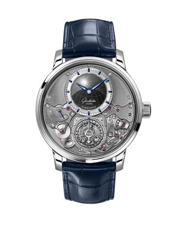 Glashütte Original Senator Chronometer Flyback Tourbillon Platinum Silver Replica Watch 1-58-06-01-03-61