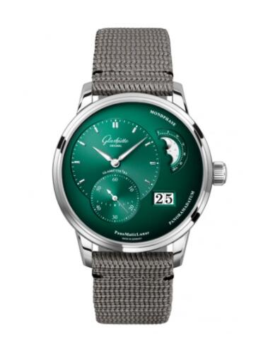 Glashütte Original PanoMatic Lunar Stainless Steel Green Synthetic Replica Watch 1-90-02-13-32-36
