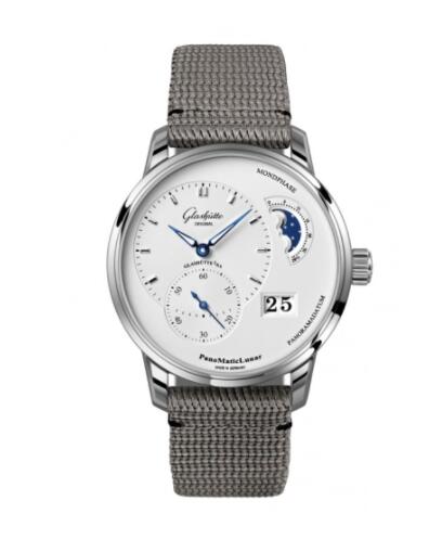 Glashütte Original PanoMatic Lunar Stainless Steel Silver Synthetic Replica Watch 1-90-02-42-32-36