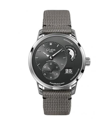 Glashütte Original PanoMatic Lunar Stainless Steel Grey Synthetic Replica Watch 1-90-02-43-32-36