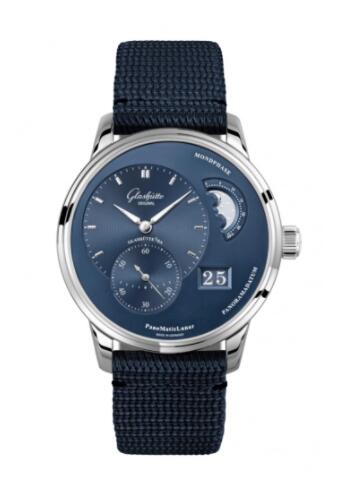 Glashütte Original PanoMatic Lunar Stainless Steel Blue Synthetic Replica Watch 1-90-02-46-32-34