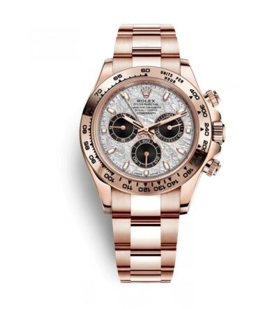 Rolex Cosmograph Daytona Rose Gold Cerachrom Meteorite Replica Watch 116505-0014