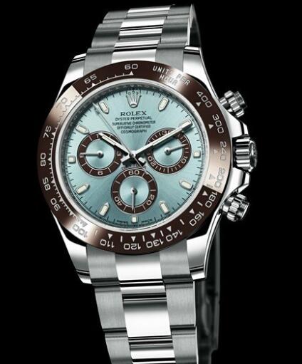 Rolex Watches Oyster Perpetual Cosmograph Daytona 116506 Platinum - Ice Blue Dial - Chestnut Brown Cerachrom - Platinum Bracelet