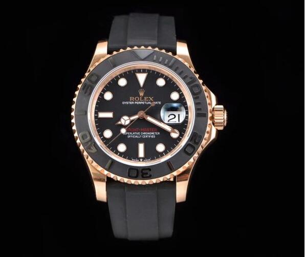 Rolex Yacht-Master Black Luminous Dot Dial Oysterflex bracelet 116655 Replica Watch