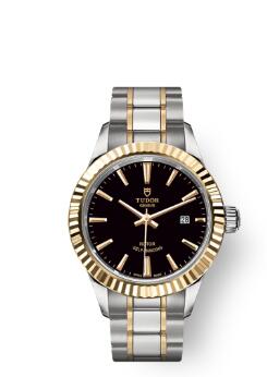 Buy Tudor Style Watch Review Replica 28 mm steel case Yellow gold bezel 12113-0005