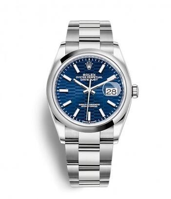 Rolex Datejust 36 Stainless Steel / Domed / Blue – Fluted / Jubilee Replica Watch 126200-0022