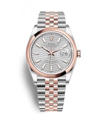 Rolex Datejust 36 Stainless Steel / Everose / Domed / Silver – Fluted / Jubilee Replica Watch 126201-0033 Rolex Datejust 36 Stainless Steel / Everose / Domed / Silver – Fluted / Jubilee Replica Watch 126201-0033