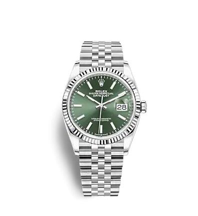 Rolex Datejust 36 Stainless Steel Fluted Green Jubilee Replica Watch 126234-0051
