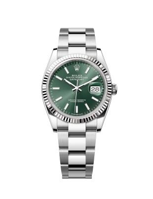 Replica Rolex Datejust 36 126234-0052 Stainless Steel Fluted Green Oyster Watch