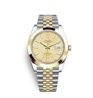 Rolex Datejust 41 Rolesor Yellow Smooth Jubilee Champagne Fluted Replica Watch 126303-0022 Rolex Datejust 41 Rolesor Yellow Smooth Jubilee Champagne Fluted Replica Watch 126303-0022