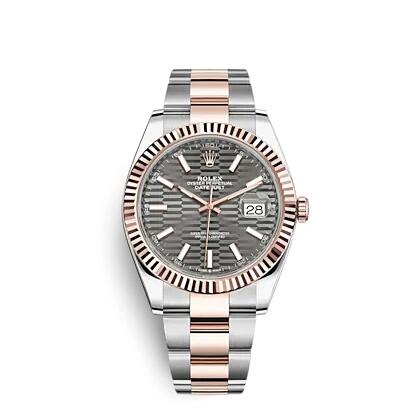 Rolex Datejust 41 Rolesor Everose Fluted Oyster Slate Fluted Replica Watch 126331-0019 Rolex Datejust 41 Rolesor Everose Fluted Oyster Slate Fluted Replica Watch 126331-0019