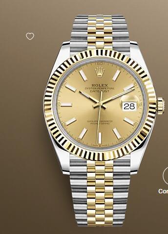 Replica Rolex Datejust 41 Watch Yellow Rolesor combination of Oystersteel and 18 ct yellow gold 126333-0010