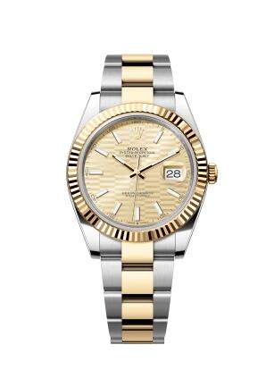 Rolex Datejust 41 Rolesor Yellow Fluted Oyster Champagne Fluted Replica Watch 126333-0021