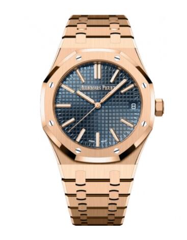 Audemars Piguet Royal Oak Selfwinding 41 Pink Gold Blue Replica Watch 15510OR.OO.1320OR.01