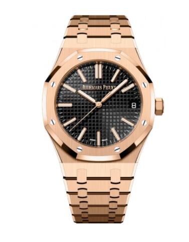 Audemars Piguet Royal Oak Selfwinding 41 Pink Gold Black Replica Watch 15510OR.OO.1320OR.02