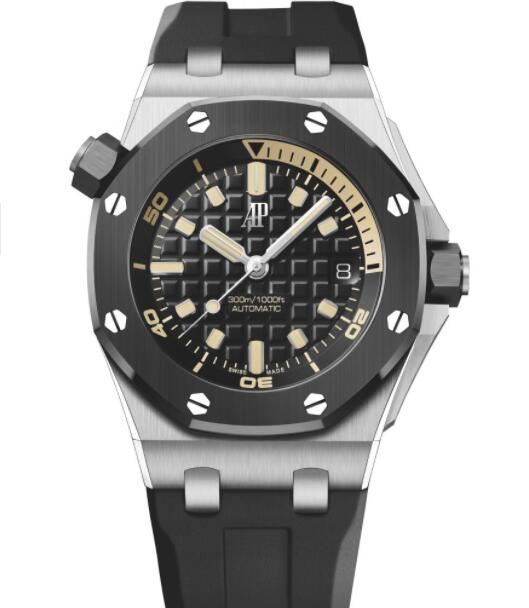 Replica Audemars Piguet Royal Oak Offshore Diver White Gold Black Watch 15720CN.OO.A002CA.01