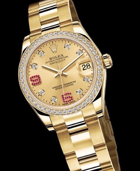 Replica Rolex Watches for Women Watch Rolex Datejust Lady 31 mm Oyster Perpetual 178288-73168 Yellow Gold - Diamonds & Rubies