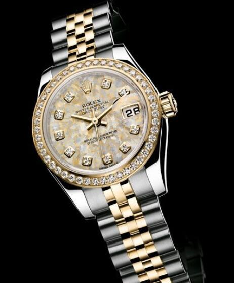 Replica Rolex Watches for Women Watch Rolex Lady-Datejust Oyster Perpetual 179383-63133 Yellow Rolesor - Gold Crystals dial with Rolex Jubilé motif