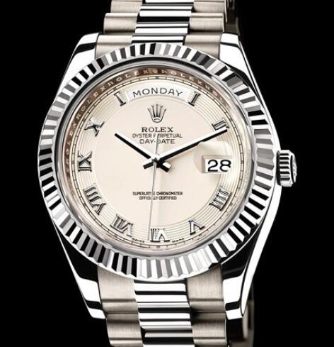 Rolex Replica Watch Oyster Perpetual Day-Date II 218239-83219 White gold