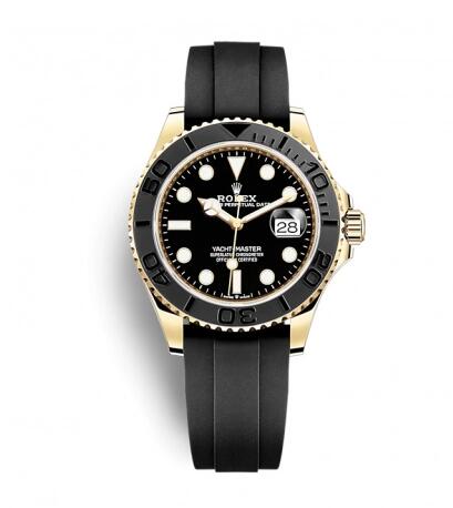 Rolex Yacht-Master 42 Yellow Gold Black Replica Watch 226658-0001