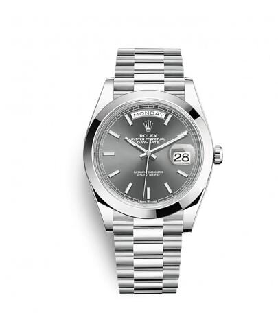 Rolex Day-Date 40 Platinum Grey Replica Watch 228206-0045
