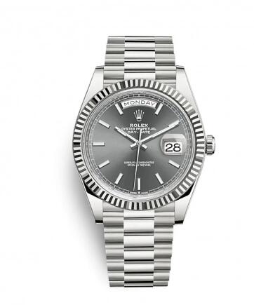 Rolex Day-Date 40 White Gold Grey Replica Watch 228239-0060