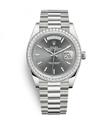 Rolex Day-Date 40 White Gold Diamond Grey Replica Watch 228349rbr-0041 Rolex Day-Date 40 White Gold Diamond Grey Replica Watch 228349rbr-0041