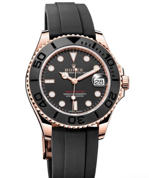 Replica Rolex Watch Women Oyster Perpetual Yacht-Master 268655 Everose Gold - Cerachom Bezel - Oysterflex Strap