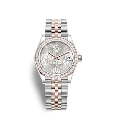 Rolex Datejust 31 Stainless Steel Rose Gold Diamond Silver Floral Jubilee Replica Watch 278381RBR-0032